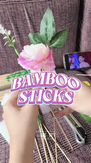 Bamboo Stick Flower Craft Ideas and Supplies
