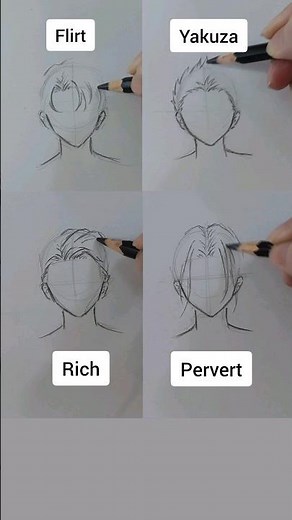 How to draw hair for anime boy (Pt 3 | Bad boys) #howtodraw #draw #animehair