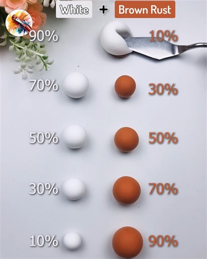 White Vs Brown Rust Satisfying color mixing Clay #Satisfying #crafts #clay #asmr #Christmas #Shorts | Painting Concept
