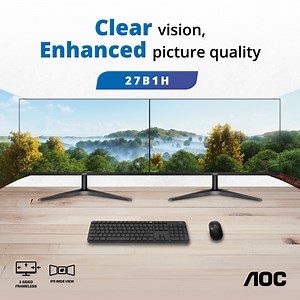 Sleek and functional. 😍 AOC 27B1H delivers a simple and high-quality experience that is ideal for both the modern office user and home user. ✅ IPS Panel ✅ 3-sided Frameless ✅ 27-inch Full HD Display ✅ VESA Mount ✅ Ultra Slim 💥 All about AOC monitors: https://my.aoc.com/topic/AGON-BY-AOC 🛍️🛒 Shop at: https://bit.ly/AOCMYShopee #AOCMonitors #AOCBusiness | AGON by AOC