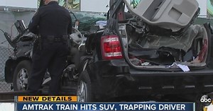 Car vs. train: 'I'm glad he's alive'