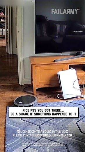 check the CCTV to identify the perp... 🤪 🤣 #cctv #propertydamage #roomba #irobot #ps5 #robotfail #techfail #fail | FailArmy