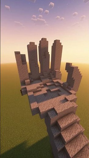 Minecraft Stone Hand Statue Nether Portal 🗿🖐️ #minecraft #minecraftbuilding #minecraftbuilds