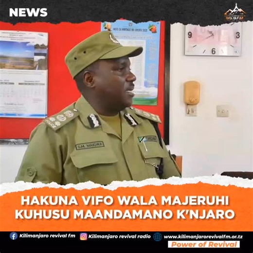 Kilimanjaro Revival Radio on Instagram: "VIDEO: Kamanda wa Jeshi la Polisi Mkoa wa Kilimanjaro SACP Saimon Maigwa ameeleza kuwa hakuna ripoti yoyote ya mauaji au kujerehiwa kwa Raia au Askari Mkoani humo kufuatia vurugu za maandamano kipindi cha uchaguzi badala yake Jeshi hilo linawashikilia watu 11 kwa tuhuma za kuchochea vurugu huku likiwaachia wengine 300 baada ya kubainika kuwa hawakuwa na makosa yoyote walipo kamatwa. Aidha ameeleza kuwa taarifa za uwepo wa vifo katika Mamlaka ya Mji mdogo 