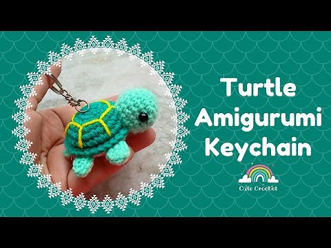 Mini Turtle Amigurumi || Easy Step-by-Step Crochet Keychain Tutorial for Beginners🐢
