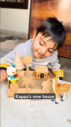 Kappu ke lie new ghar 🏡 / Ghamu Saran / Kappu / How to make house out of cardboard easy #shorts