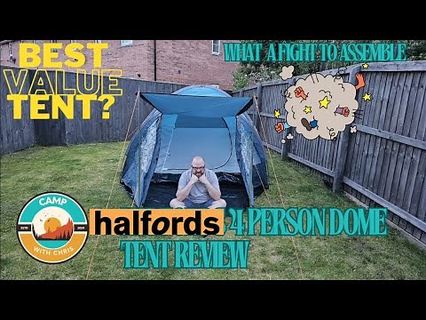 Halfords 4 Person Dome Tent Assembly & Review | Best value tent around