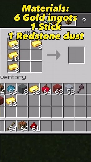 How to Craft a Powered Rail in Minecraft #minecraft #minecraftbuilding #craftinginminecraft