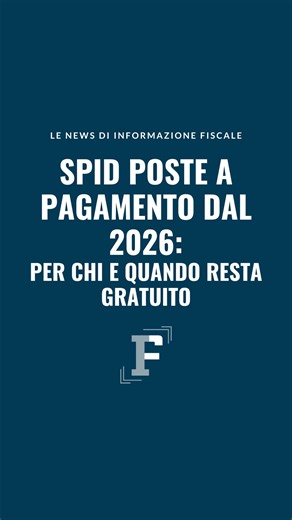 Informazione Fiscale on Instagram: "SPID Poste a pagamento dal 2026: per chi e quando resta gratuito Dal 1° gennaio 2026, Poste Italiane richiederà un pagamento annuale di 6 euro per il rinnovo dello SPID. Restano esenti minori, over 75, residenti all'estero e titolari di SPID ad uso professionale. Il passaggio alla CIE diventa una valida alternativa. Per saperne di più leggi l’approfondimento completo su Informazione Fiscale https://www.informazionefiscale.it/SPID-Poste-pagamento-2026 #SPID #Po