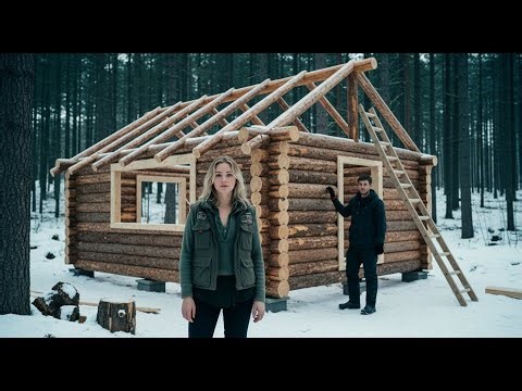 Hard Life in the Mountains: Building a Log Cabin From Start to Finish (1 Year Alone)