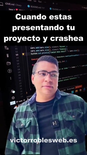 Cuando estas presentando el proyecto y crashea #desarrolloweb #programar