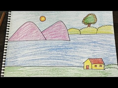 How to draw a beautiful Scenery Drawing 💞| MANN EASY DRAWINGS