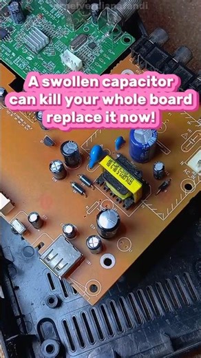 How to identify and replace a swollen capacitor on a PCB #ElectronicsRepair #CapacitorReplacement