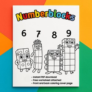 Numberblocks Coloring Book | Educational Printable PDF | Preschool Math Activity | 1-10 Number Coloring Pages for Kids | Cartoon Numbers - Etsy