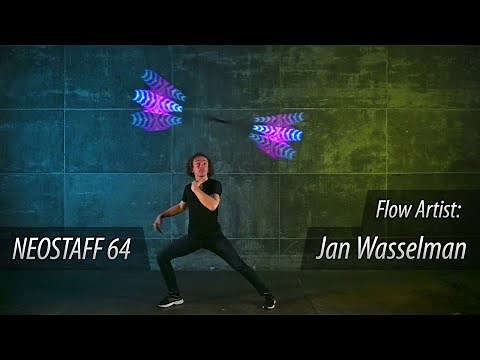 Led staff spinning, flow & tricks with amazing staff / NeoStaff 64