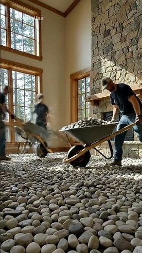 From Raw Stone to Luxury Living Room – Stunning Epoxy Flooring #interiordesign #homedesign