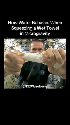 Chris Hadfield Squeezes Wet Towel In Microgravity At The International Space Station! 💥🚀✨ #Space