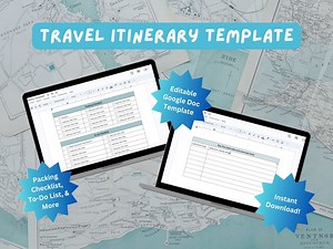 Travel Itinerary Template | Editable Google Doc Template | Travel Planner | Itinerary Planner | Instant Download | Digital Travel Template - Etsy