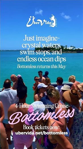 Bottomless Swimming Cruise on board ÜberVida returns May 2026! #bermudacruise #bermuda