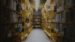 Library Bookshelves Corridor Walking Through Books Stock Footage Video (100% Royalty-free) 3432324577 | Shutterstock