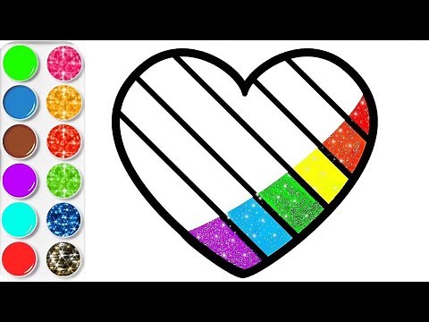 Coloriage Coeur Brillant Apprendre les couleurs & Planète coloriage