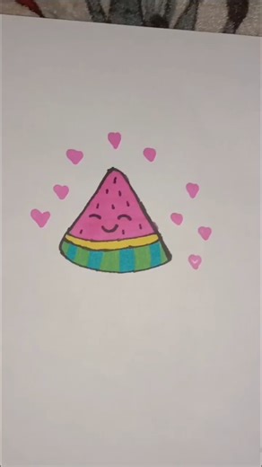 cute little watermelon 🍉 #viral #drawing #art #easydrawing #watermelon