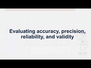 Skills building video - Evaluating accuracy, precision, reliability, and validity