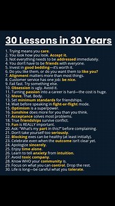30 Lessons In 30 Years. - #lessons #mindset | booksforaspirants