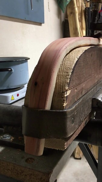 Recurving a yew stave for a bow. #bowyer #bowbuilding #archery #bowandarrow #selfbow #recurvebow