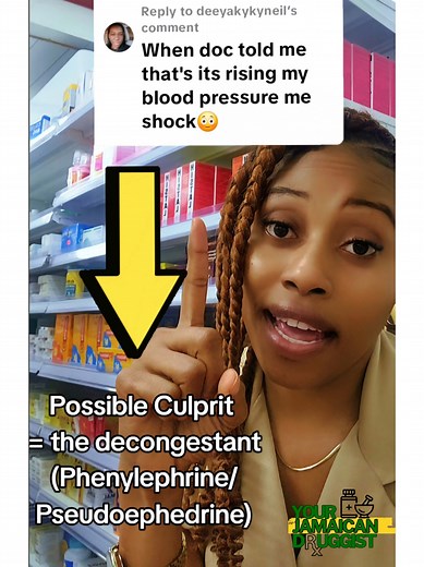 Replying to @deeyakykyneil The doctor was right. Your multi-symptom tablet can definitely increase your blood pressure. Full breakdown on the how to safely take multi-symptom cold medicines on my YouTube channel: Your Jamaican Druggist #otc #pharmacistsoftiktok #healthtok #yourjamaicandruggist #highbloodpressure