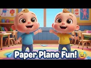 Paper Plane Song for Kids ✈️ | Kids Making & Flying Paper Airplanes | #kidssongs #funny