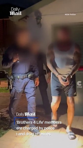 Members of one of Australia's most feared gangs in handcuffs