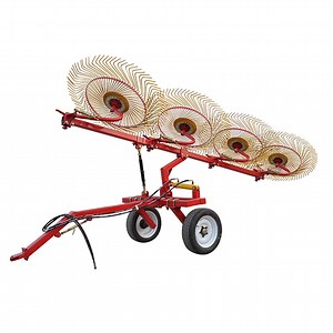 [Hot Item] Factory Stock 8 Wheels Mounted Hydraulic Trailed Wheel Rake Machine Hay Rake for Tractor
