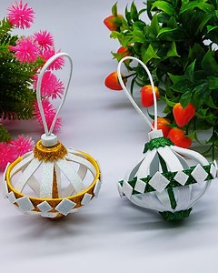 Wow!! Beautiful Christmas Ball Ornaments Making Very Easy Tutorial With Eva Glitter Foam Sheet From Foamiran #Christmas #ornaments #decor | Craftsome