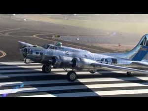 B-17 and B-25 Bombers over Arizona Landscape