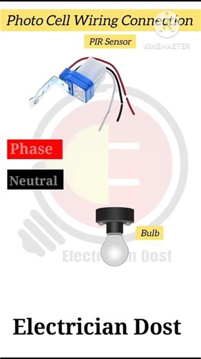 Photocell Wiring Connection Diagram #photocell #sensor #shorts