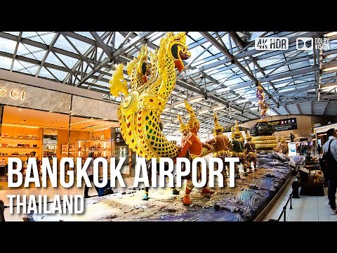 Bangkok Suvarnabhumi International Airport - 🇹🇭 Thailand [4K HDR] Walking Tour