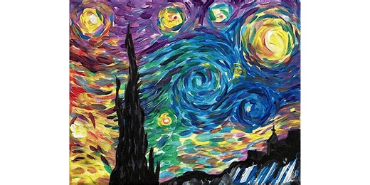 Rainbow Starry Night Remix - Paint and Sip in Houston | Classpop!™