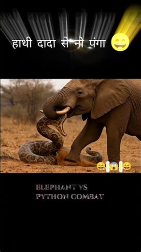 Elephant Vs Python combat😱😄 #ai #snake #aivideo #secretsofthejungle