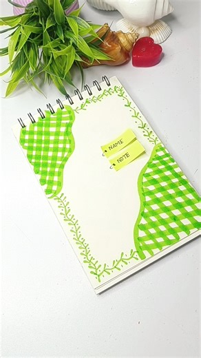 Easy Notebook Cover Design ✨ | Aesthetic Border Art #shorts