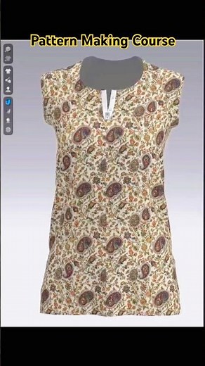 3D Fashion Design Software for Pattern Making ✂️ | Rayon Paisley Kurti Design #shorts