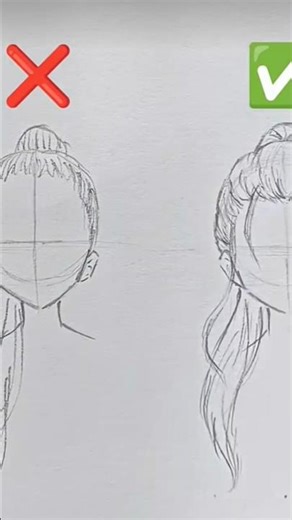 How to draw high ponytail | anime hair for beginners DON'T and DO #howtodrawanime