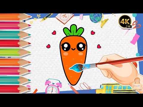 How to Draw a Cute Carrot 🥕 | Easy Step by Step Drawing for Kids | Easy Art Time