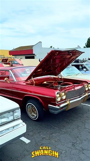 REDRUM 🔥 ELITE cc 1964 Impala Lowrider with wild Candy Red Paint job. #caliswangin #lowrider #chevy