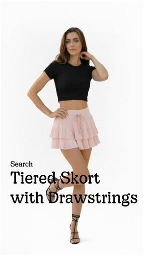 Tiered Skort with Drawstring #skorts #fashion #ootdguide #style #skirts