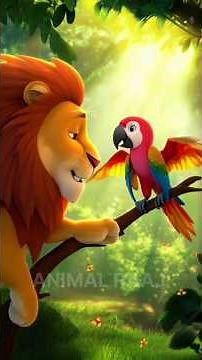 शेर और तोते की कहानी | Lion Parrot Story | 3D Animation Story | Shorts Video | Shorts | ANIMAL RAAJ