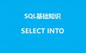 SQL基础知识之select into