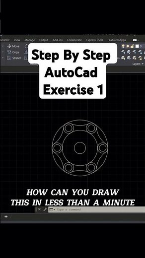AutoCad BEGINER Drawing Step By Step - EXERCISE 1