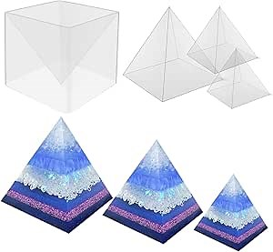 Super Large Clear Silicone Pyramid Molds - 3 Pcs, 4.7''-7.5'' Inner, Silicone Resin Molds for DIY Orgonite, Orgonite Jewelry