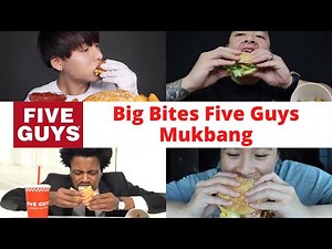 Big Bites Five Guys Mukbang ASMR Burgers